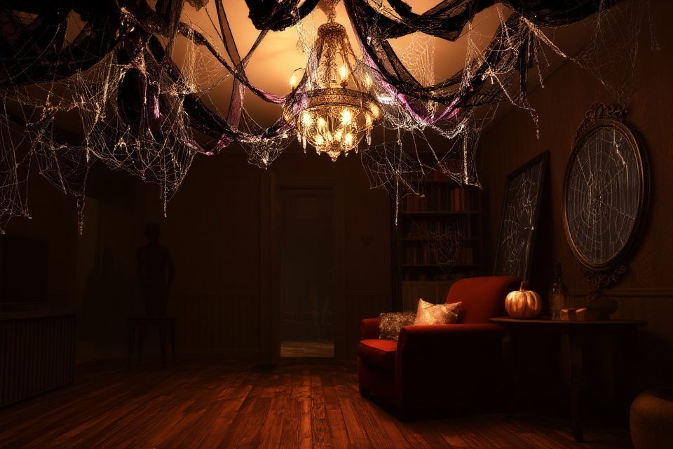 spooky spiderweb home decor