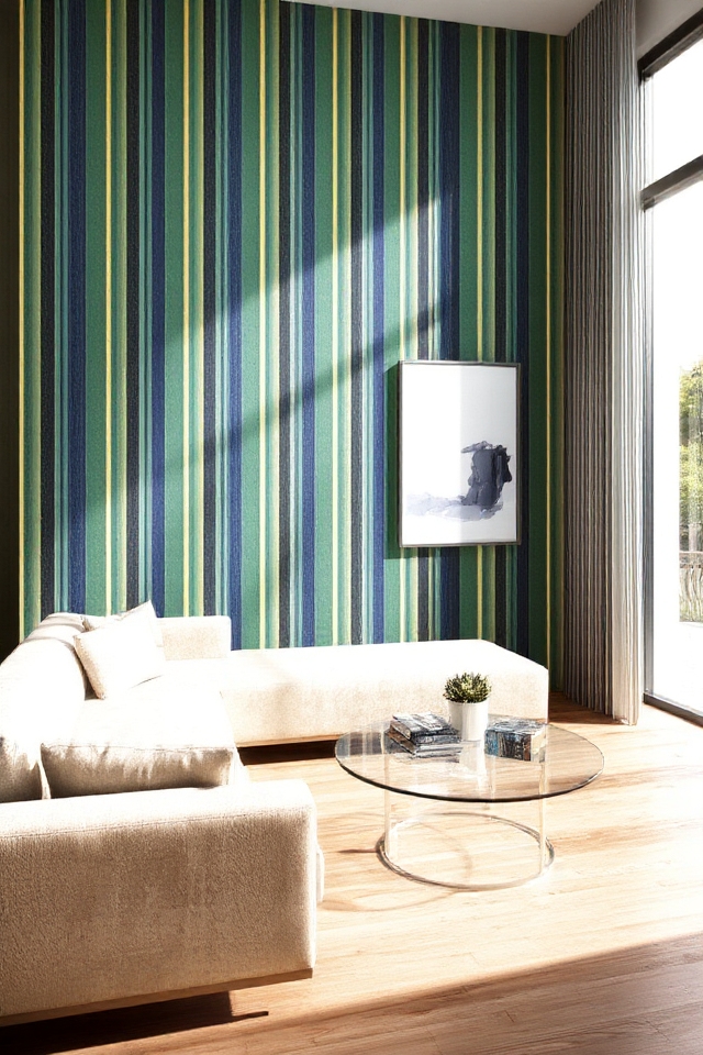 striped wallpaper enhances spaces