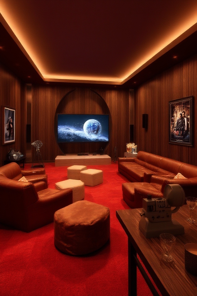 stylish basement home theater