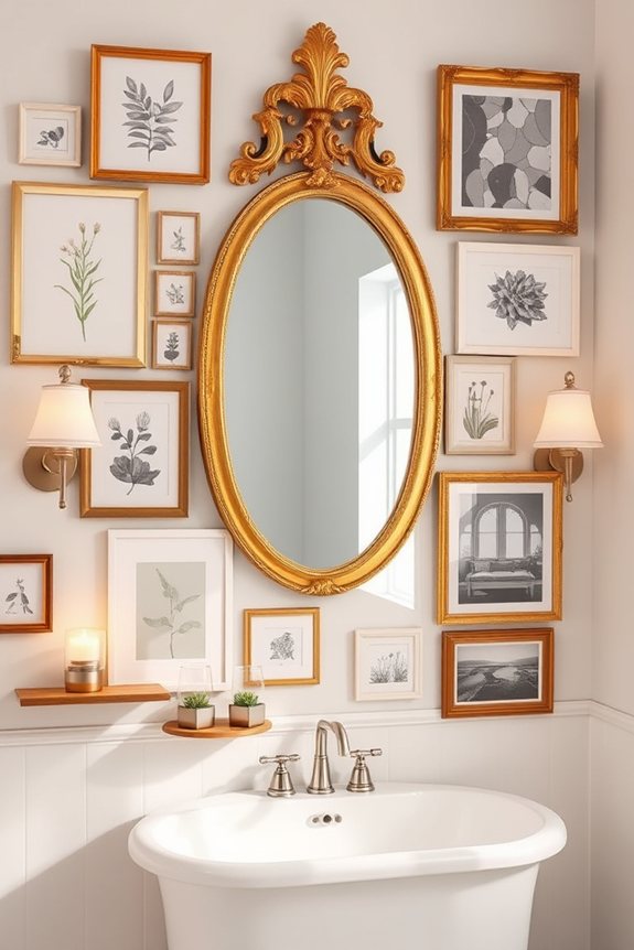 stylish bathroom gallery wall