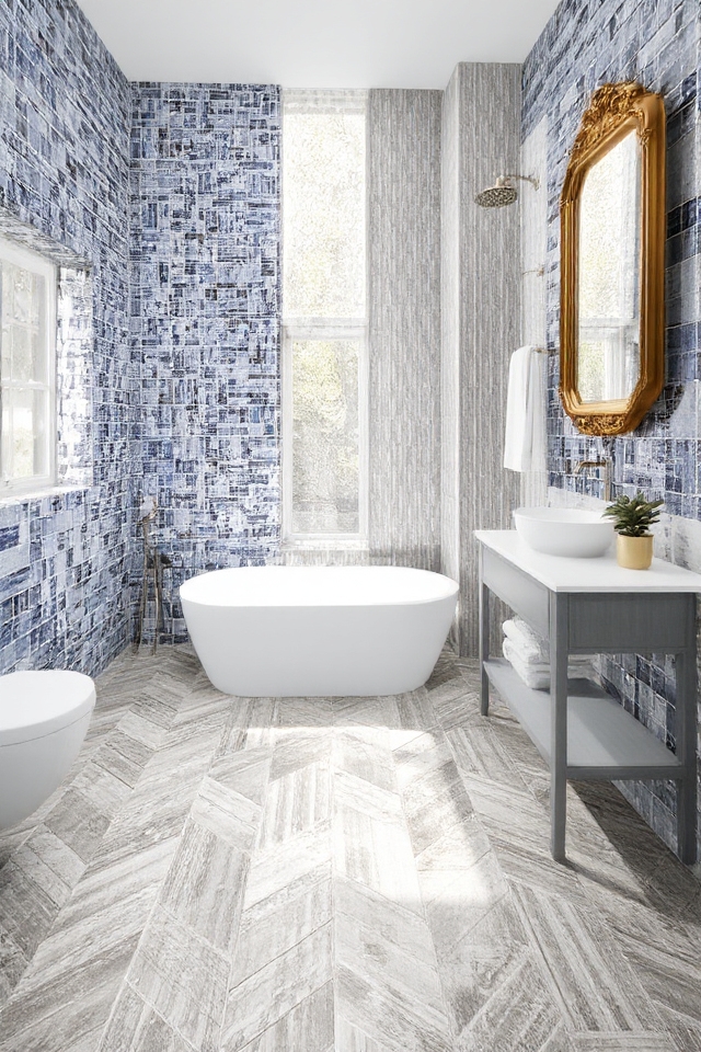 stylish bathroom tile experimentation