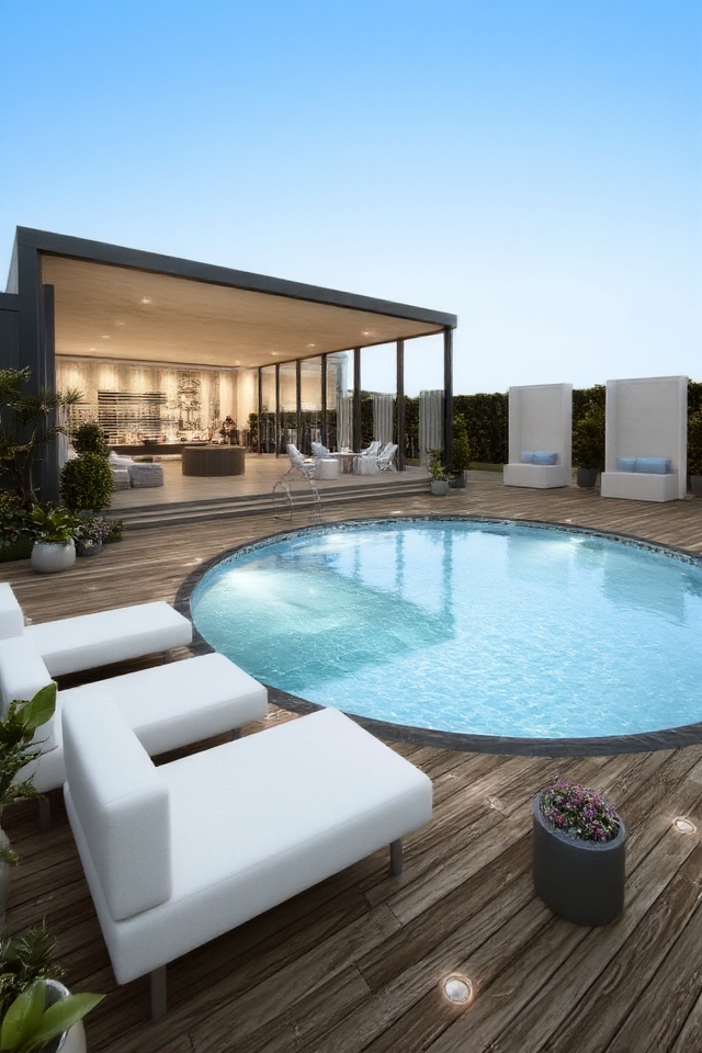 stylish compact outdoor oasis
