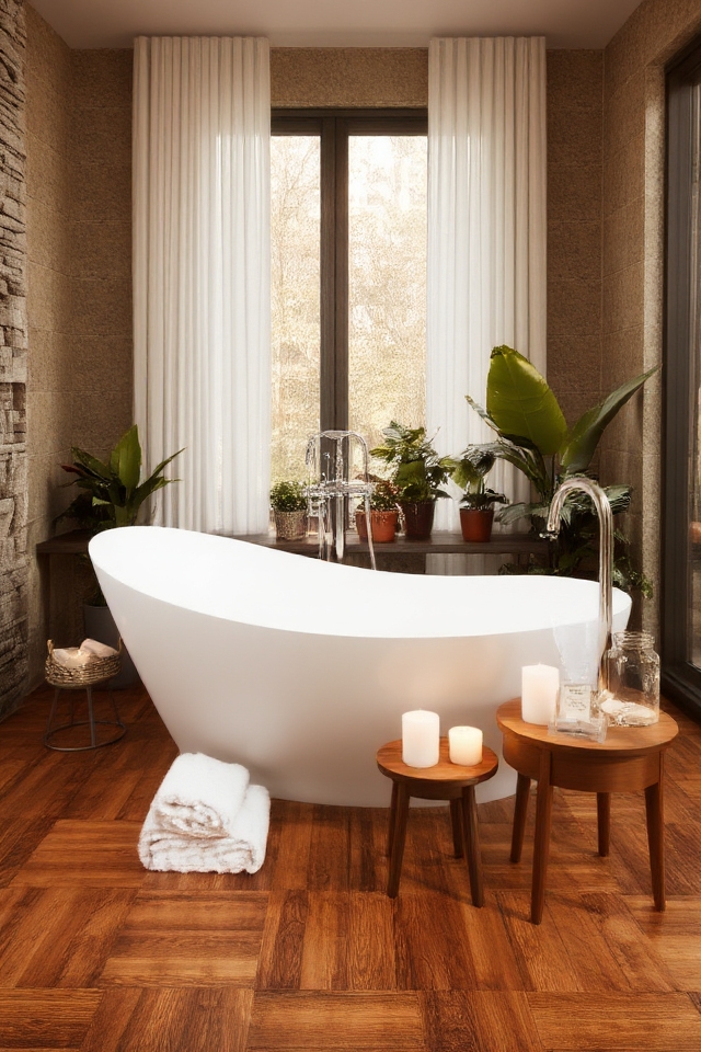 stylish freestanding bathtub retreat