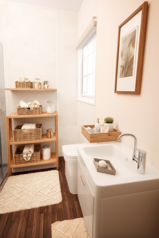 stylish functional bathroom storage