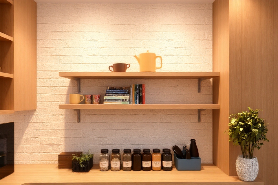stylish functional floating shelves