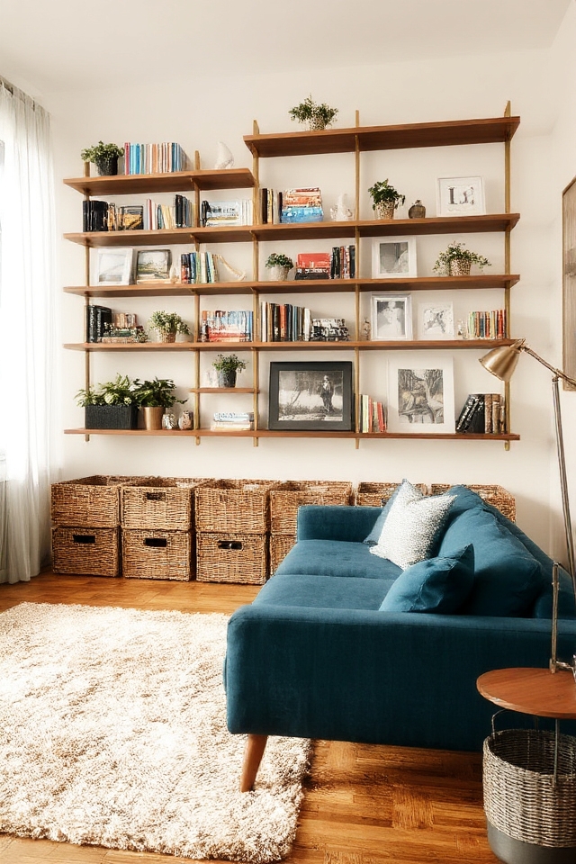 stylish functional open shelving