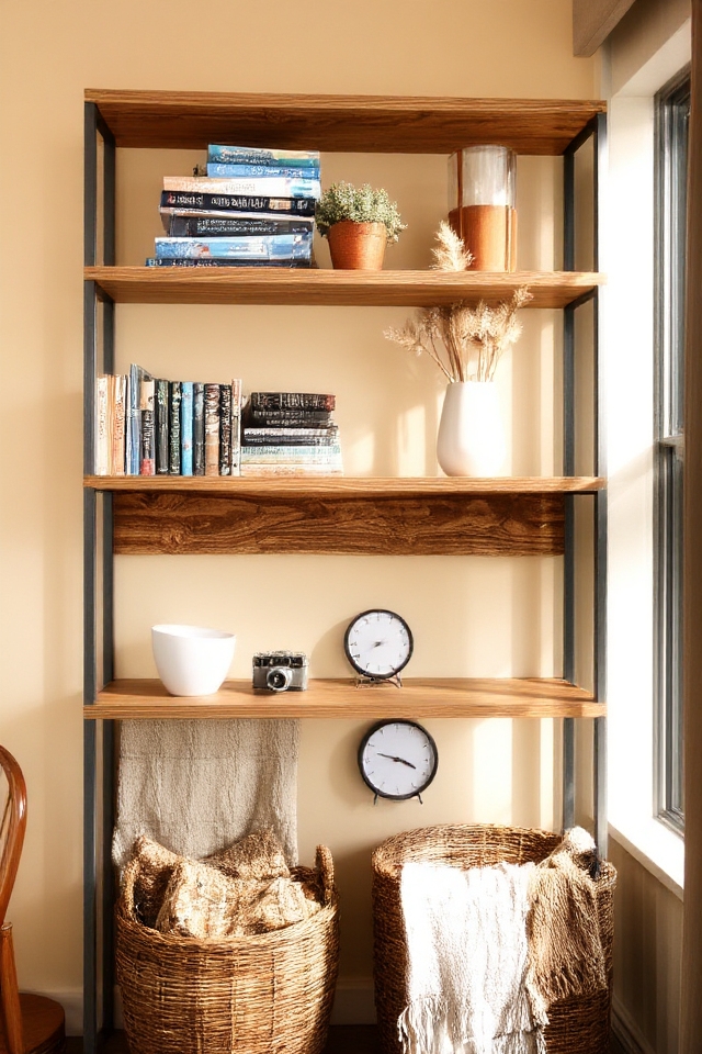 stylish functional open shelving