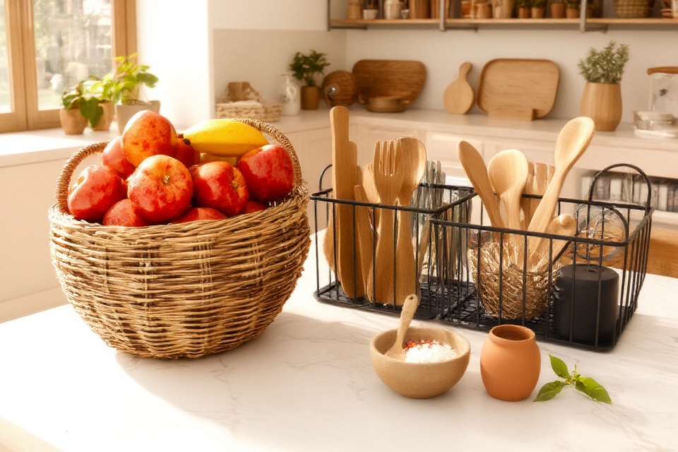 stylish kitchen organization baskets