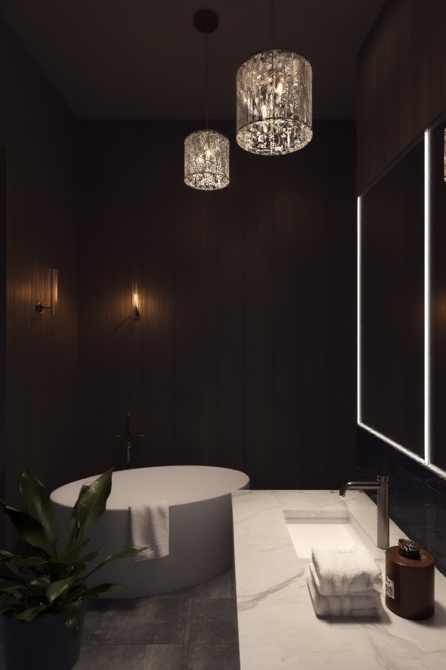 stylish layered lighting design