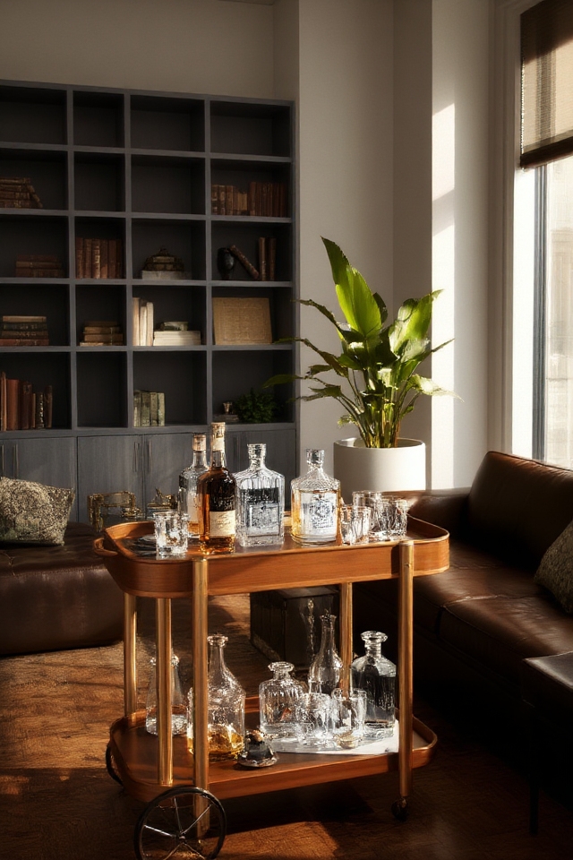 stylish mobile bar cart