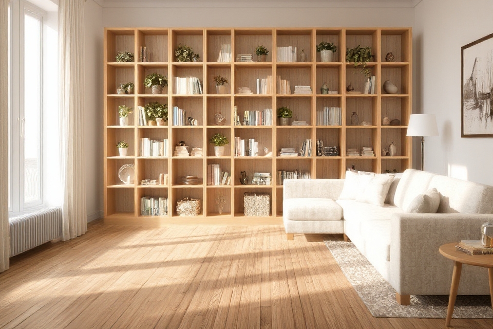 stylish open shelving design