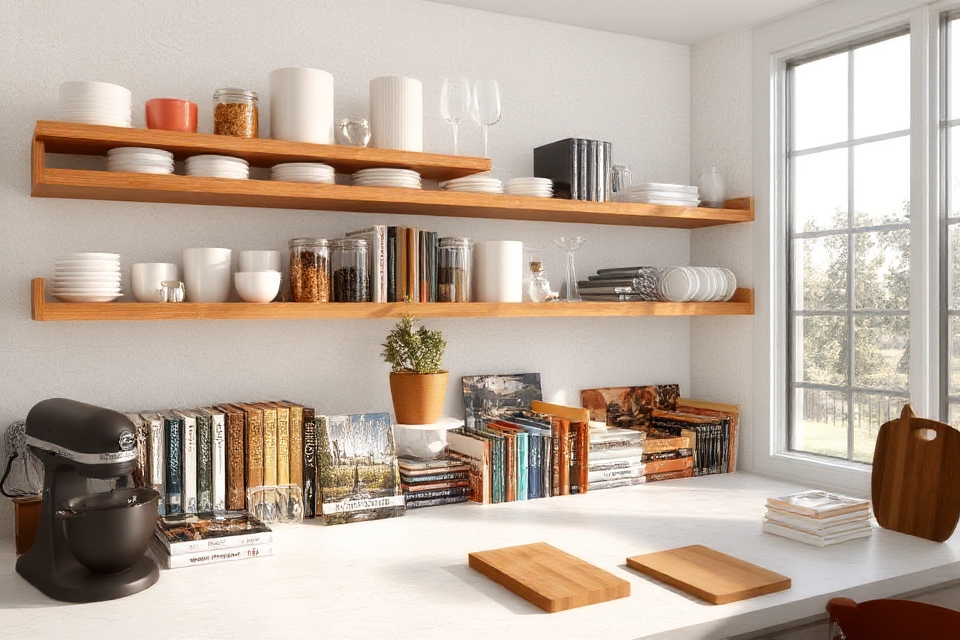 stylish open shelving design