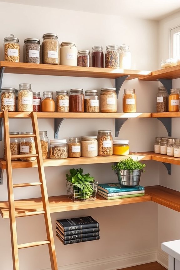 stylish open shelving organization