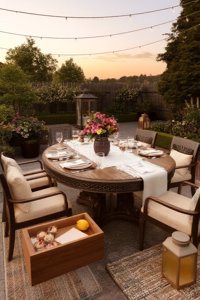 stylish outdoor dining setup