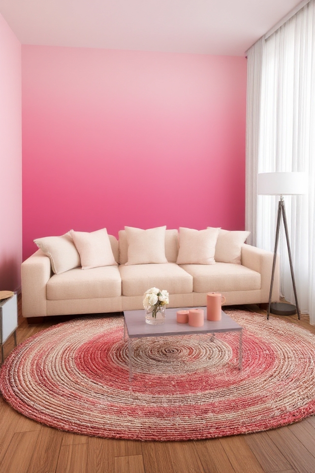 stylish pink ombre accents