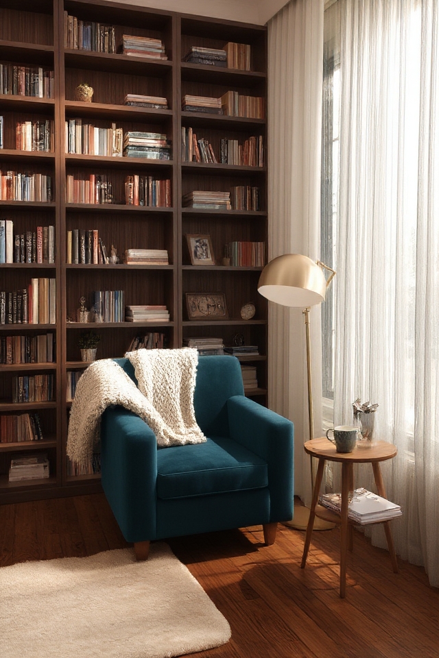 stylish reading corner setup