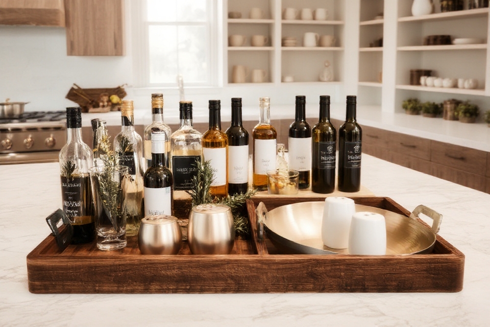 stylish serving tray arrangement