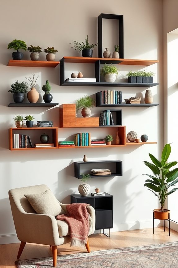 stylish space saving wall shelves