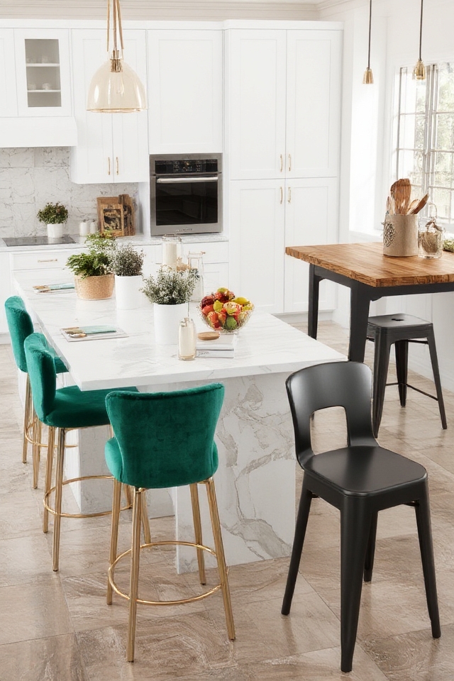 stylish stools enhance kitchens