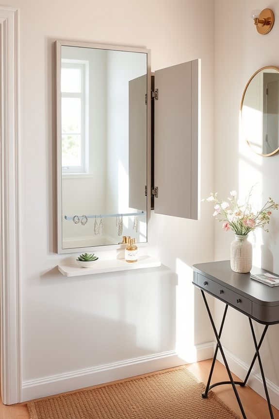 stylish storage mirrors solution