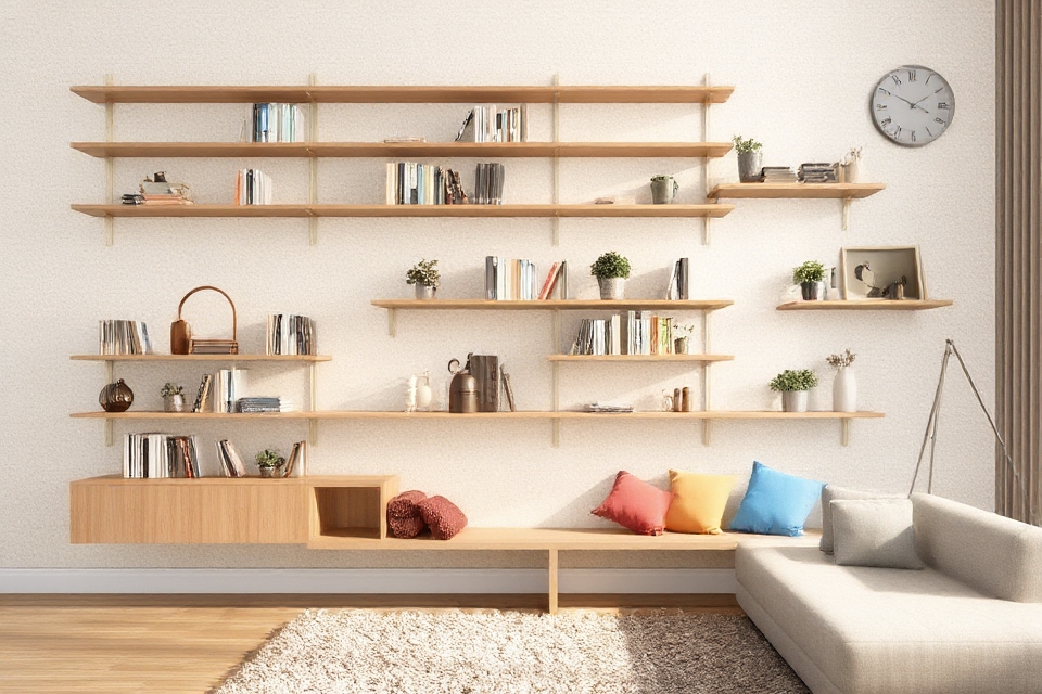 stylish versatile floating shelves