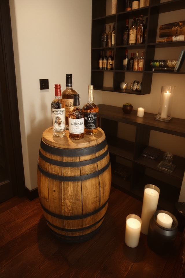 stylish whiskey wine displays