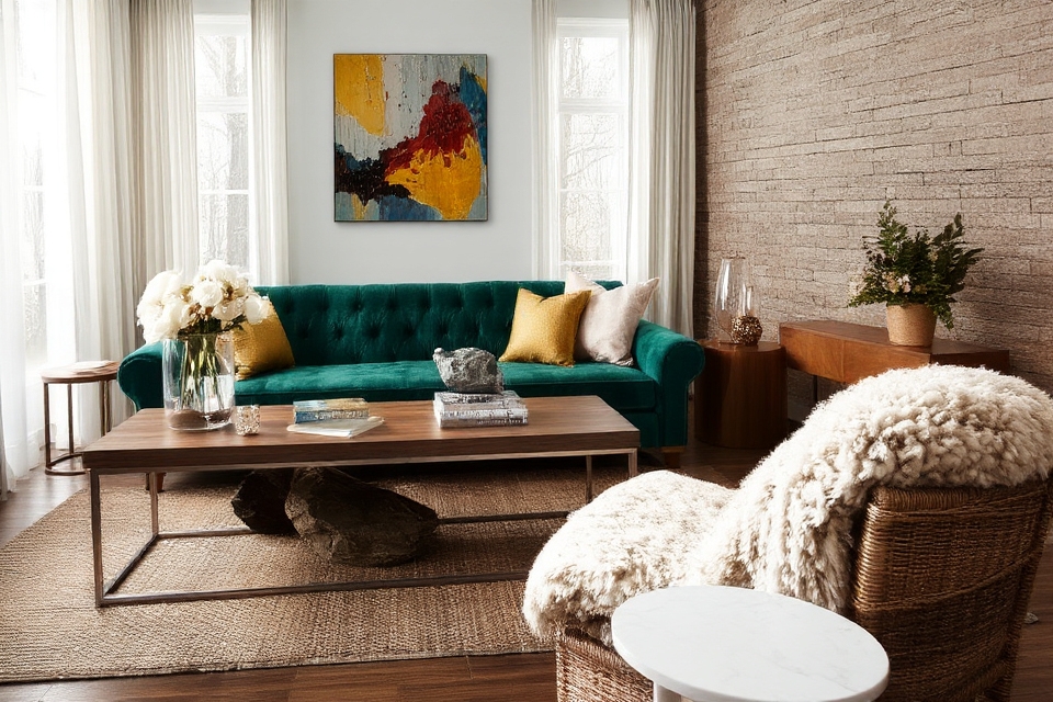 textural contrast enhances interiors
