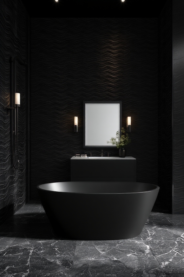 textured black wall elegance
