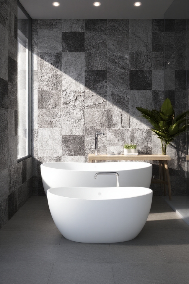 textured tiles enhance sophistication