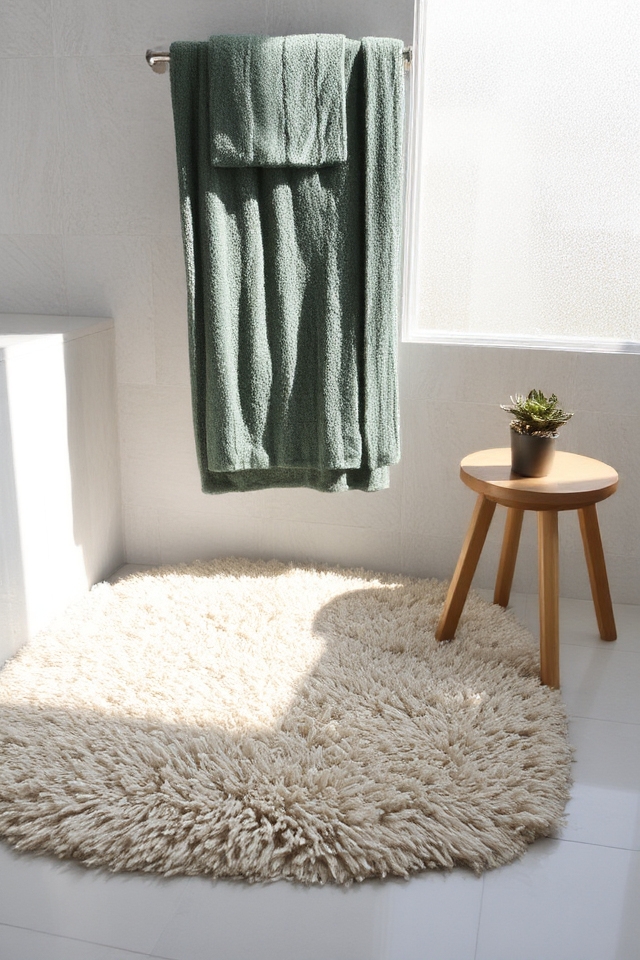 textured towels and rugs