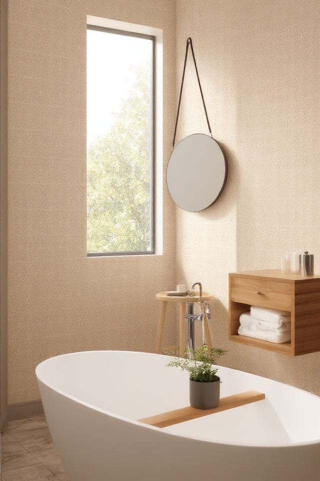 textured wallpapers enhance bathrooms