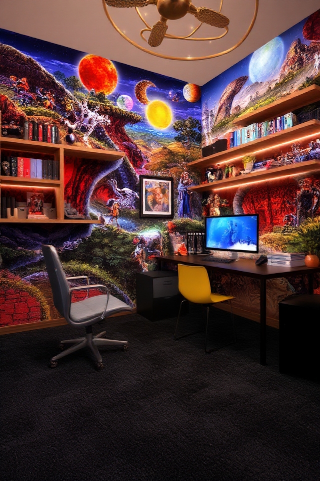themed gamer wall design