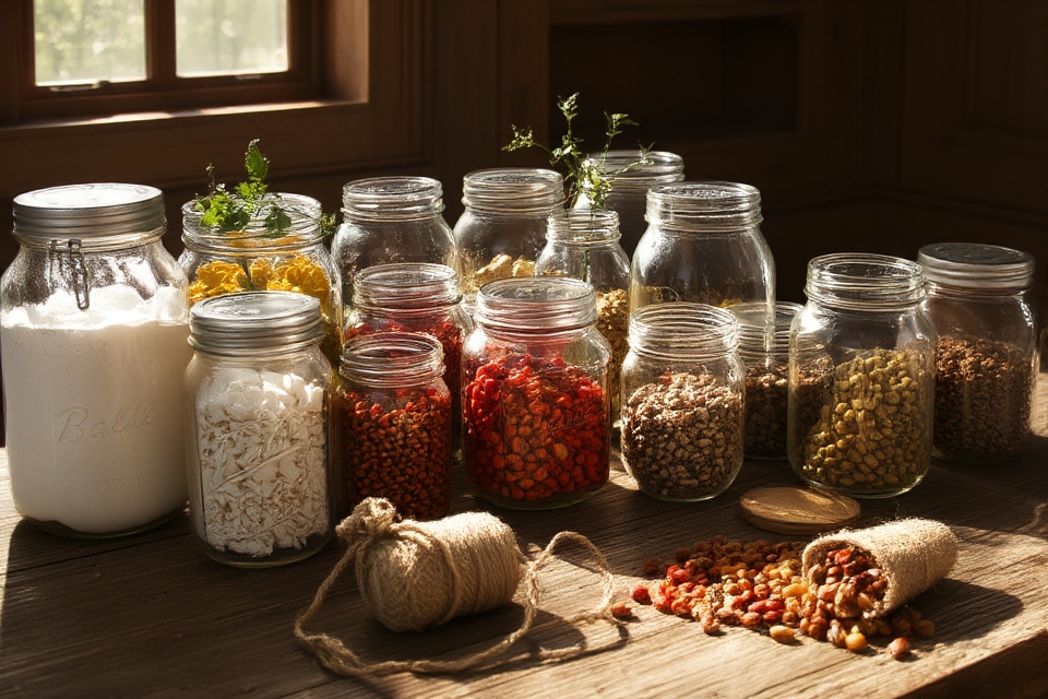 timeless rustic glass storage