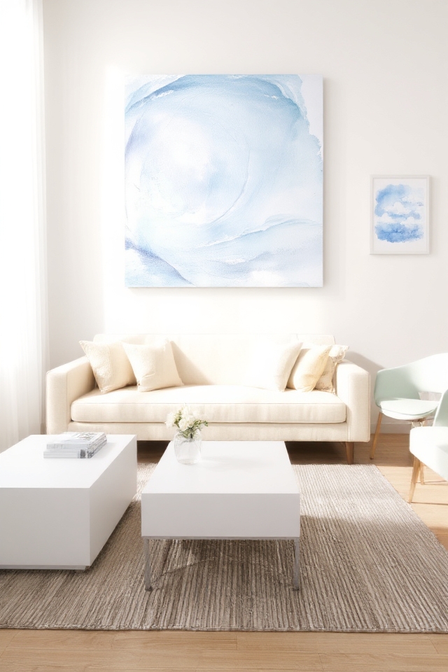 tranquil pastel blue artwork