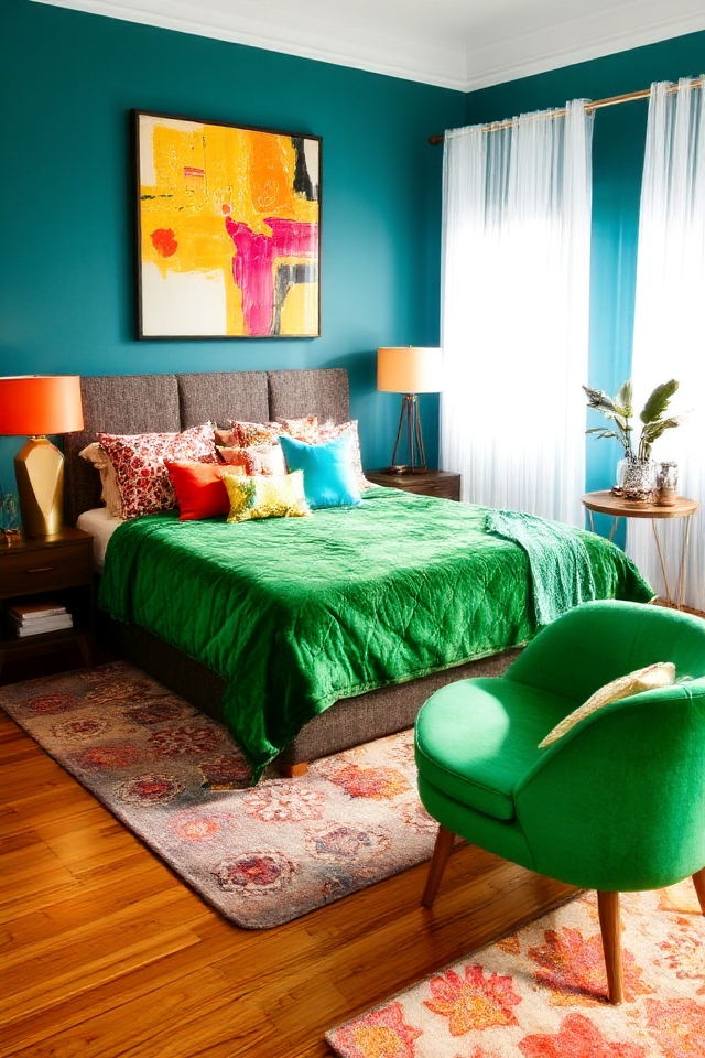 transform bedroom with bold colors