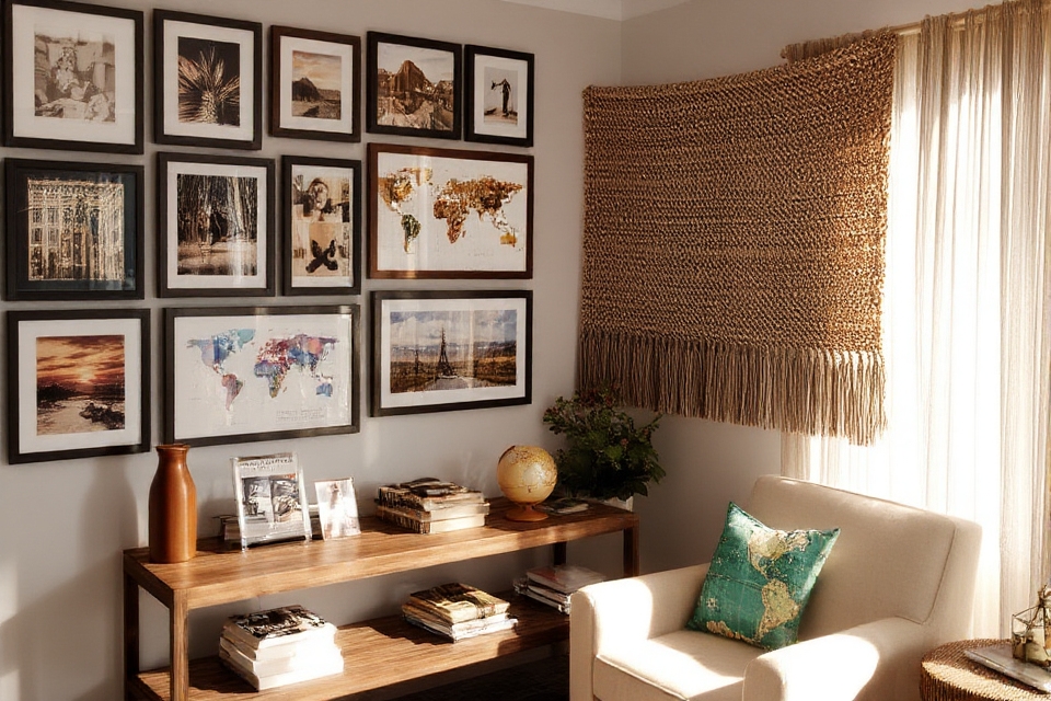 travel inspired art display
