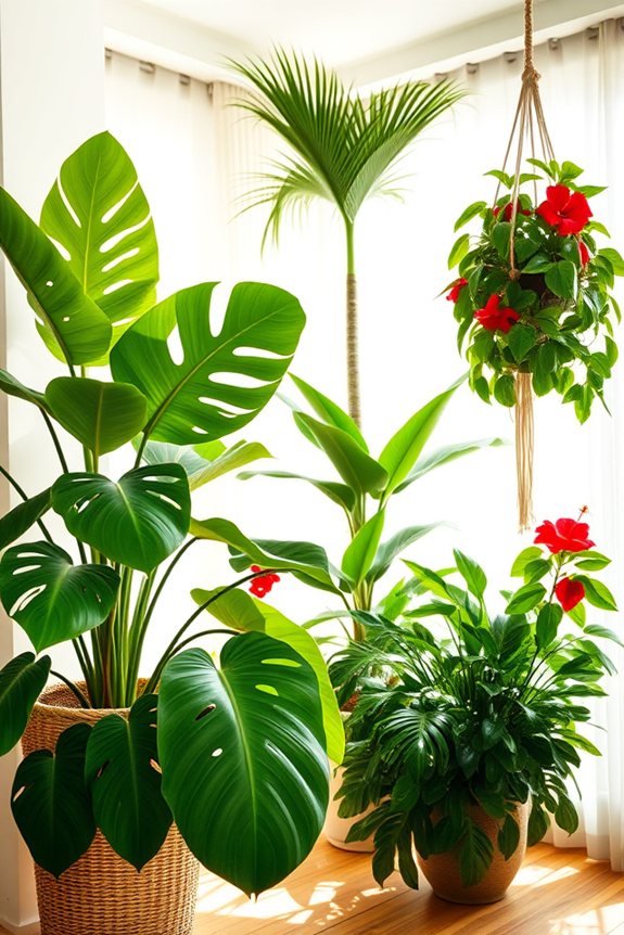 tropical plants enhance decor