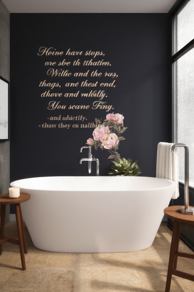 typography enhances bathroom inspiration