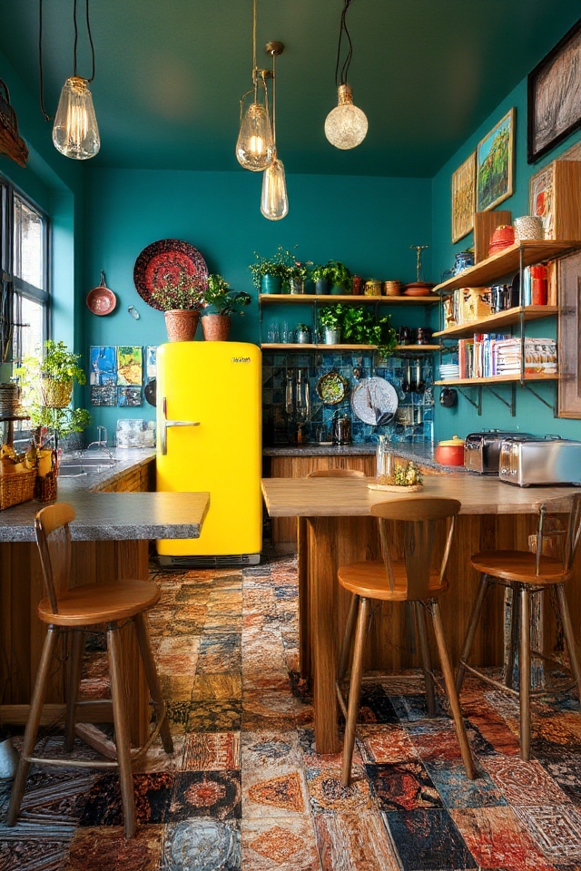 unique colorful kitchen design