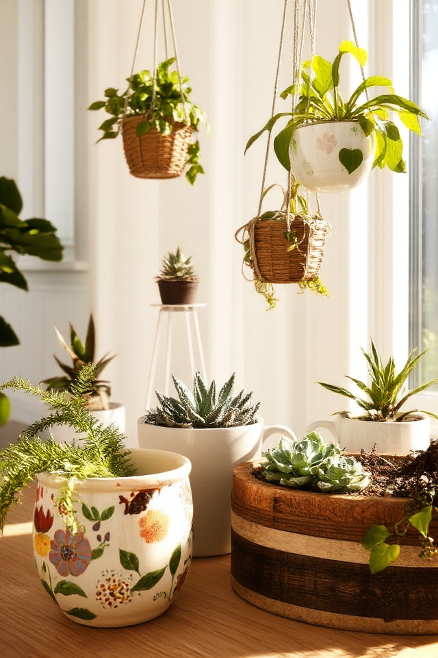 unique planters enhance decor