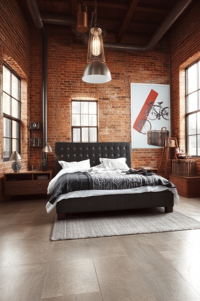 urban industrial bedroom design
