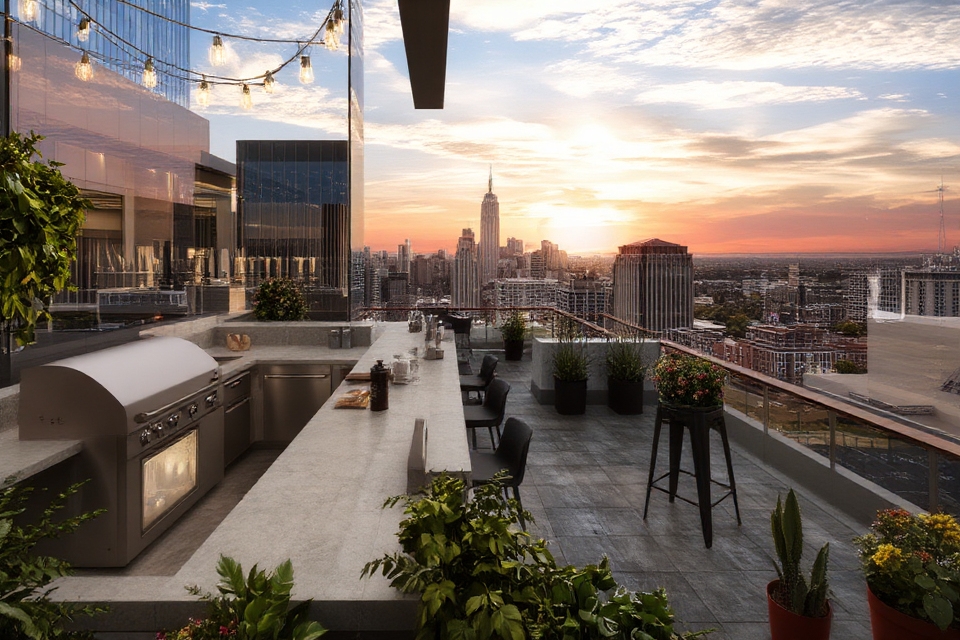 urban rooftop kitchen oasis