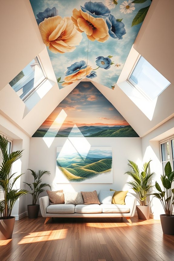 vibrant artistic mural panels