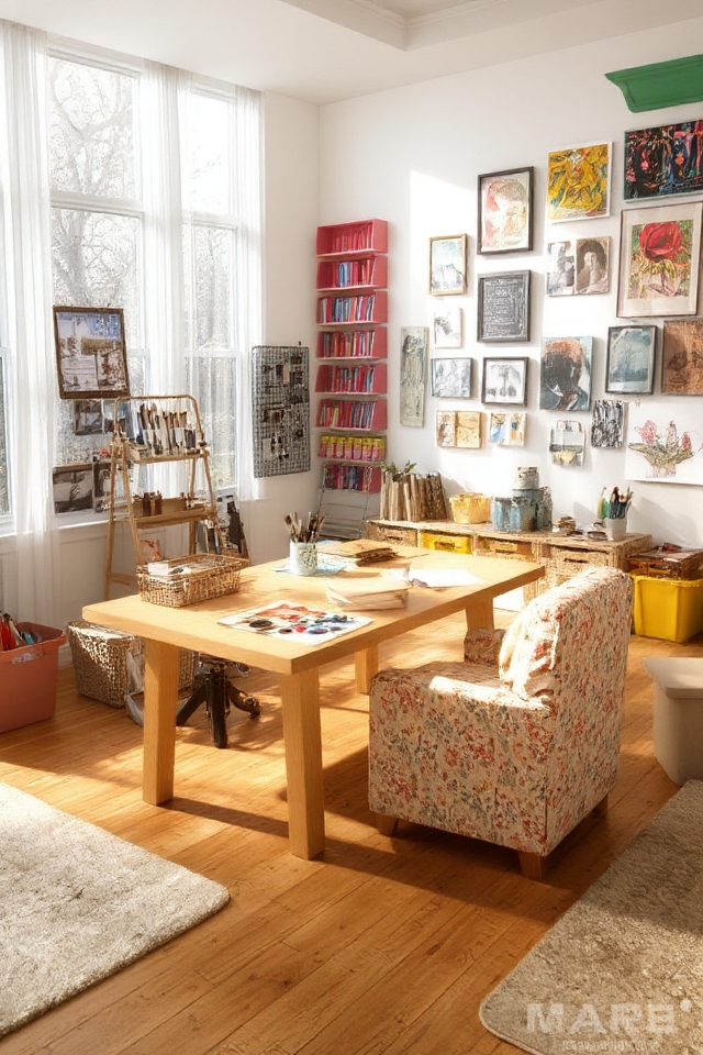 vibrant arts and crafts studio