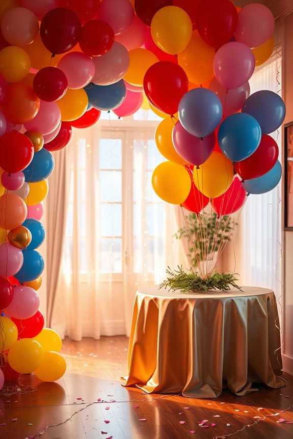 vibrant birthday balloon decorations