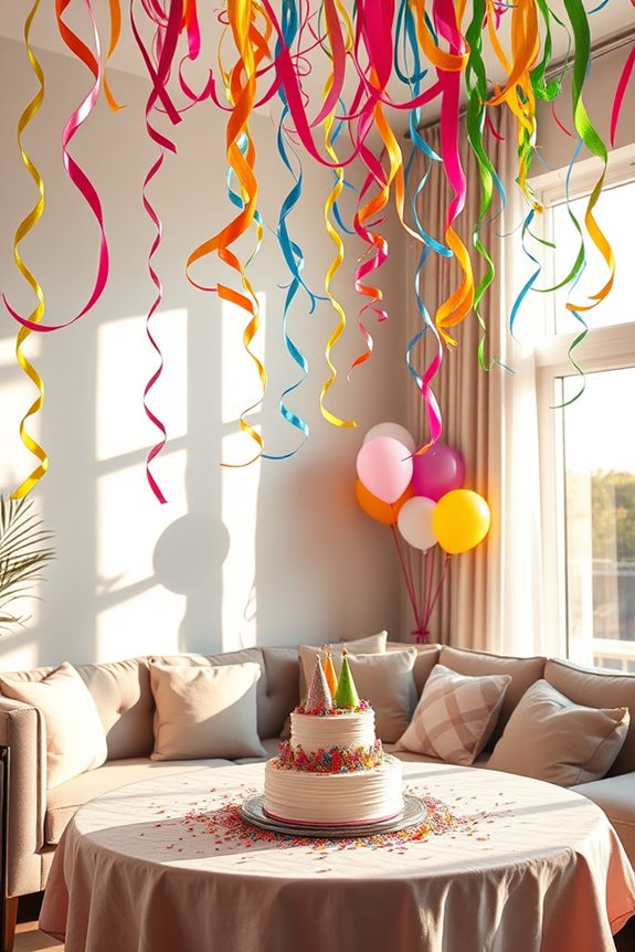 vibrant birthday decoration streamers