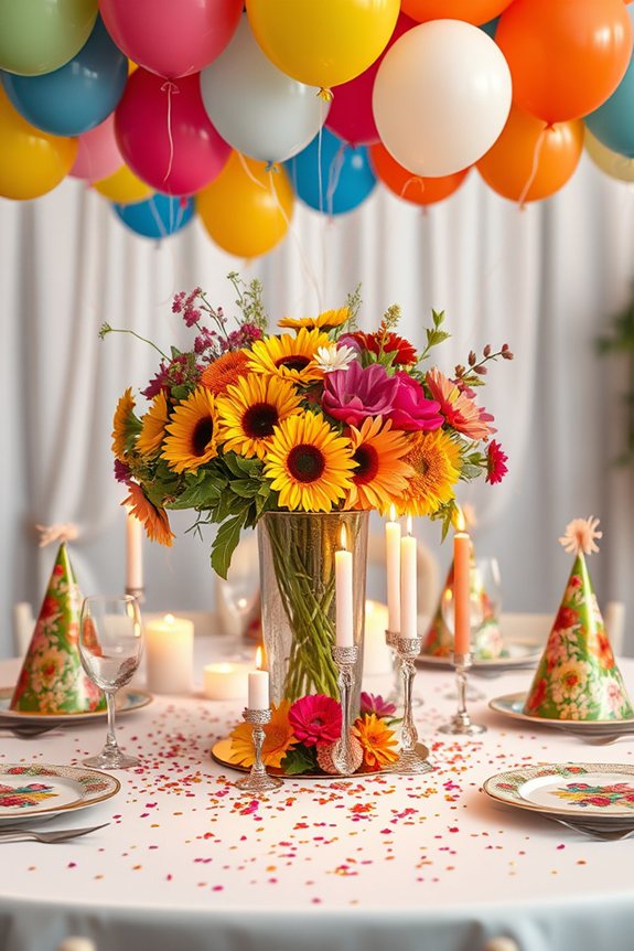 vibrant birthday table decorations