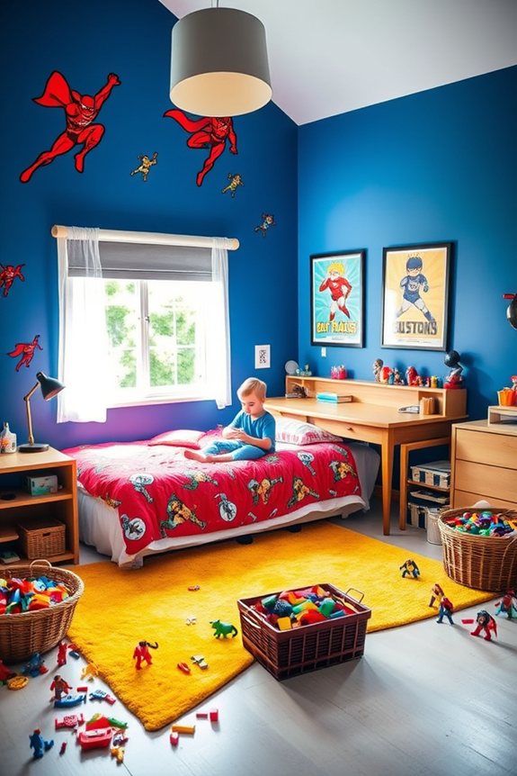 vibrant boys room decor
