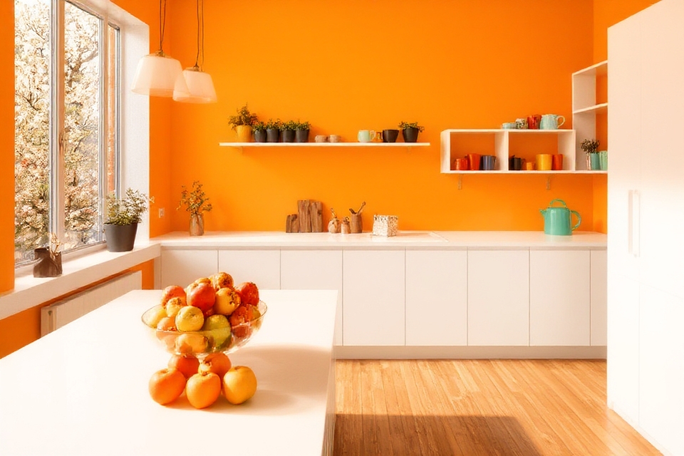 vibrant cheerful kitchen atmosphere