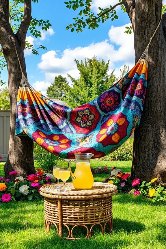vibrant comfortable quilted hammock